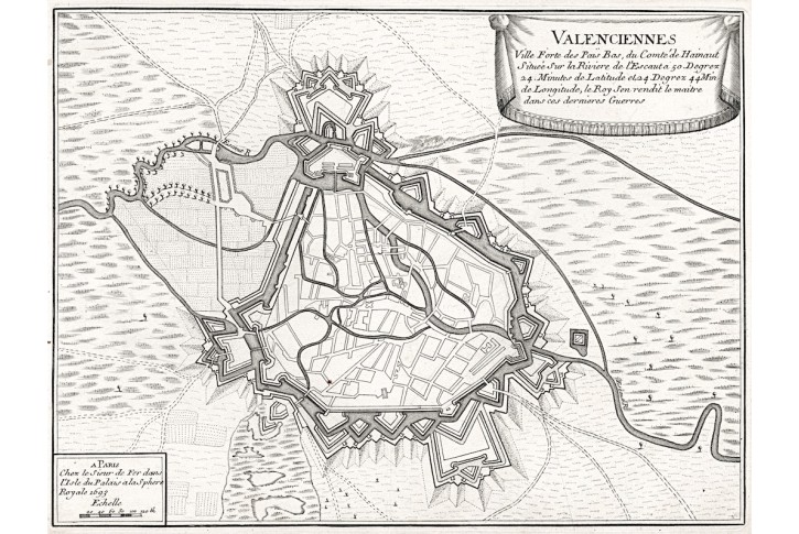 Valenciennes, N. de Fer, mědiryt, 1705