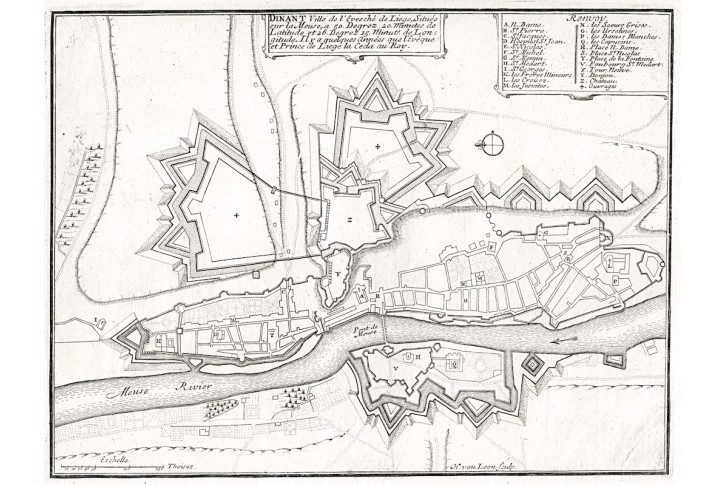 Dinant,, N. de Fer, mědiryt, 1705