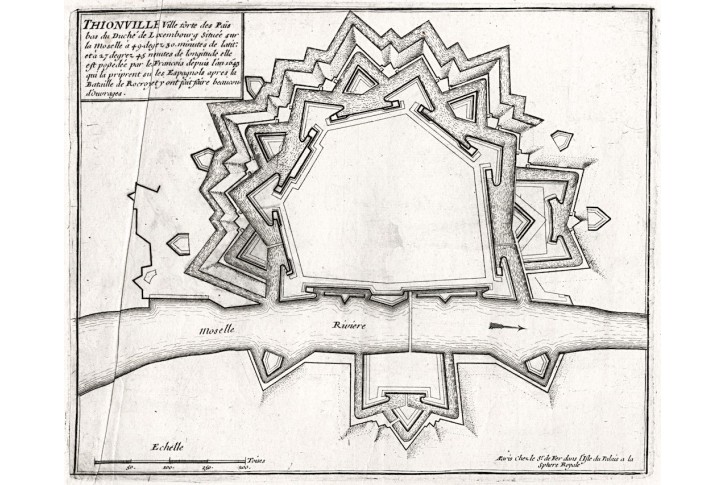 Thionville, N. de Fer, mědiryt, 1705