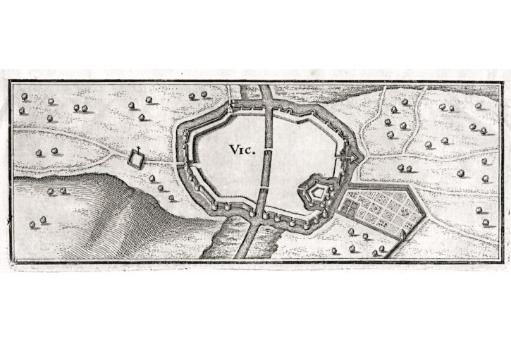 Vic-sur-Seille , Merian, mědiryt, 1645