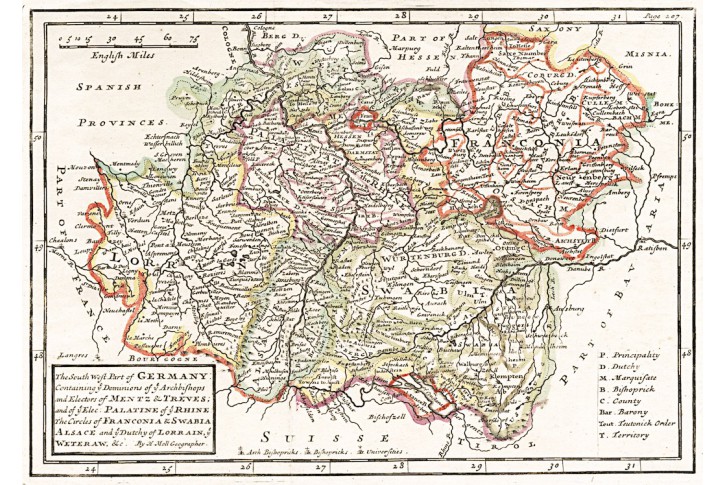 Germany South West, Moll, kolor. mědiryt, 1717