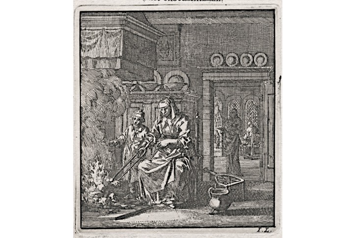 Kuchyně, Luyken, mědiryt, 1711
