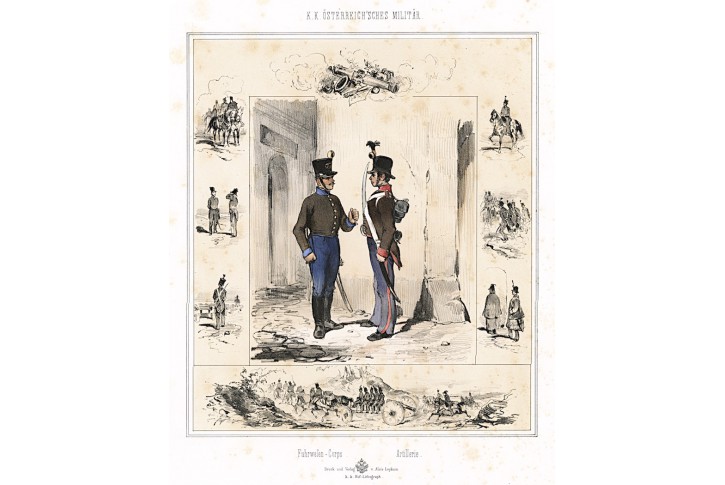 Artillerie, Leykum, kolor. litografie, 1851