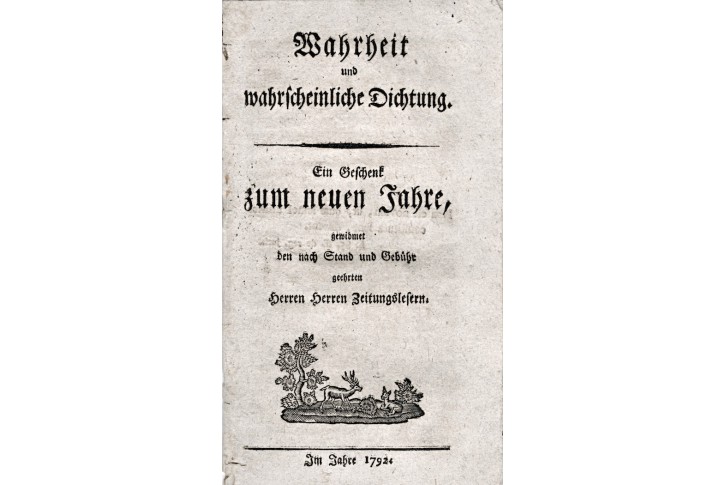 Wahrheit und wahrscheinliche Dichtung, 1792