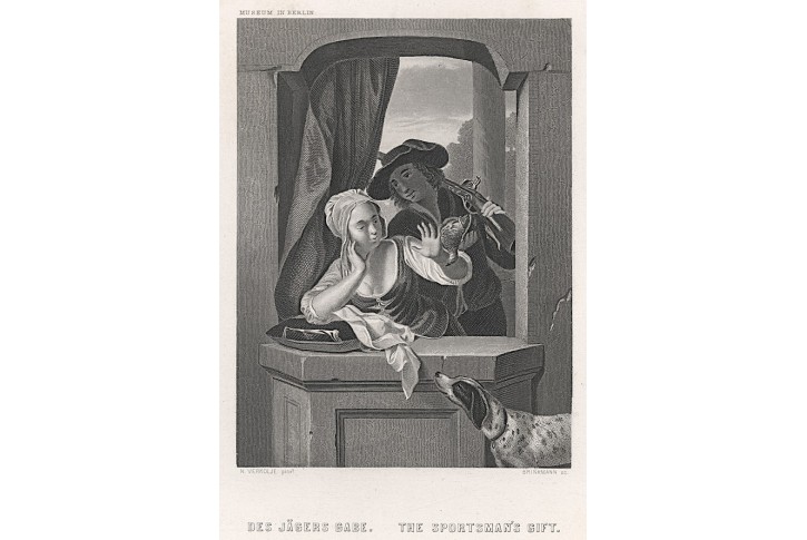 Lovcův dárek, oceloryt, (1860)