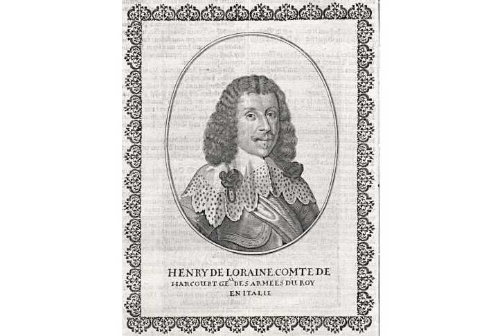 Loraine Henry Harcourt,  Merian,  mědiryt,(1650)
