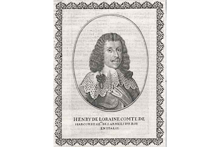 Loraine Henry Harcourt,  Merian,  mědiryt,(1650)