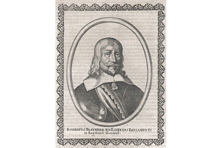 Robert Devereux, Merian,  mědiryt, (1650)