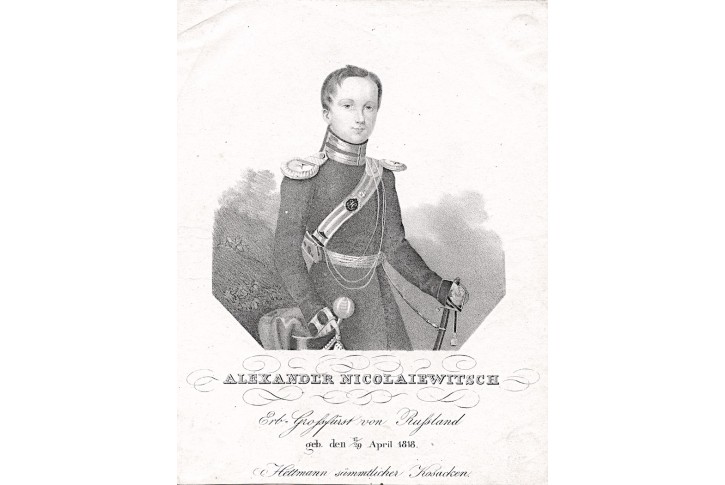 Alexandr II. Nikolajevič zamlada, litograf, (1830)