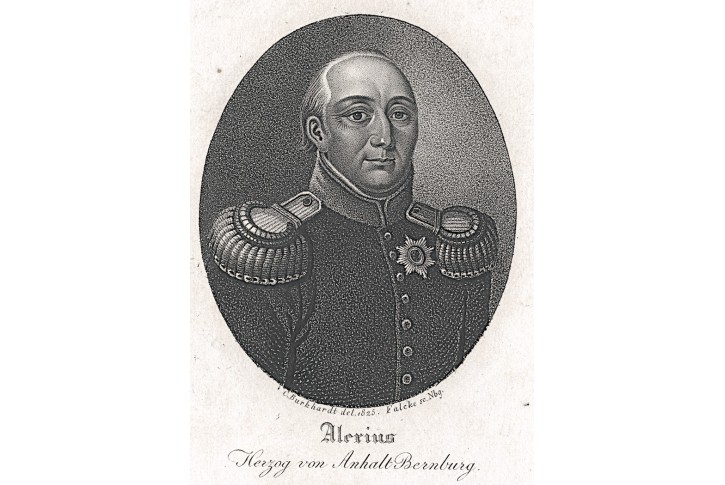 Alexius von Anhalt Bernburg, mědiryt, 1825