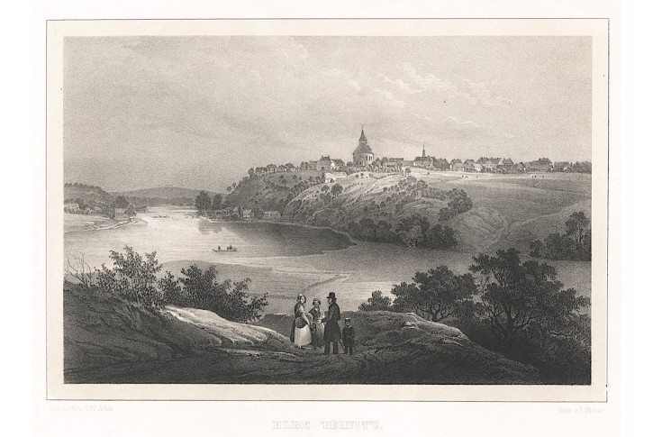 Labská Týnice, Semmler, litografie, 1845