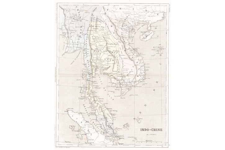 Indo Chine, kolor. litografie, (1840)