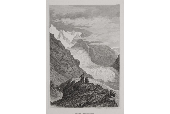 Rhone - Gletscher , Meyer, oceloryt, 1850