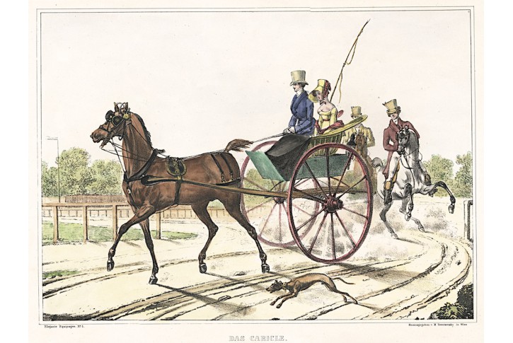 Kočár, Trentsensky, kolor. litografie, 1835