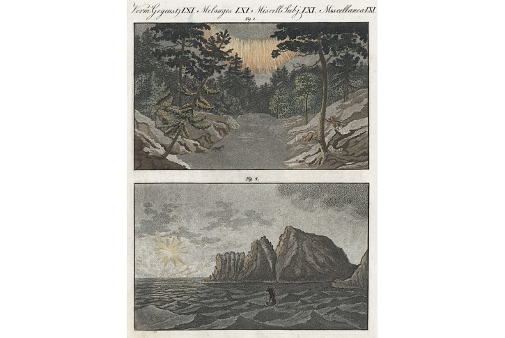 Polární záře, Bertuch,mědiryt , (1800)
