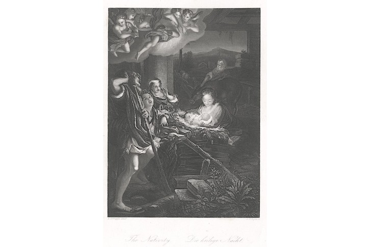 Narození Krista, Payne, oceloryt, (1860)