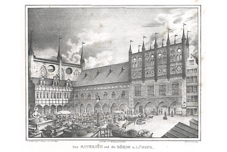 Lübeck,  litografie, 1870