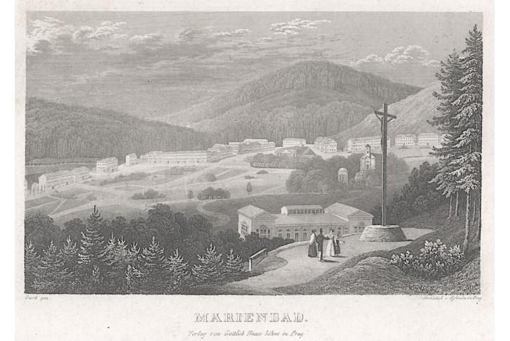 Mariánské Lázně, Haase, oceloryt 1838