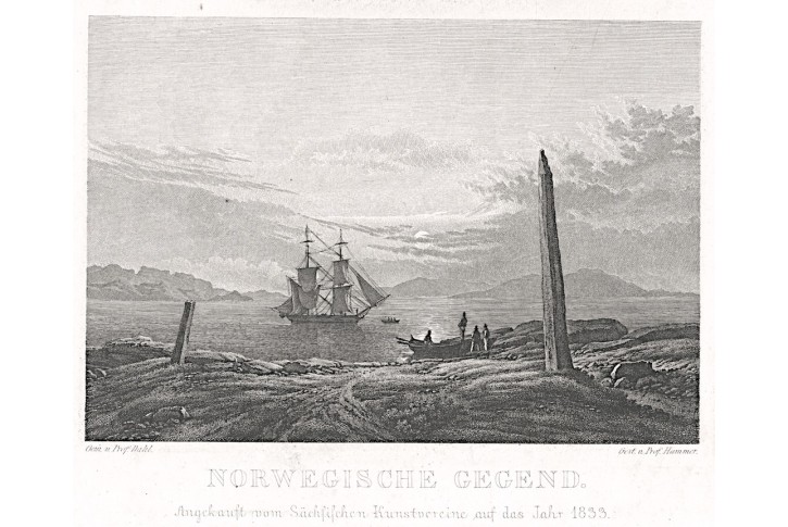 Norsko, Hammer, mědiryt, (1835)