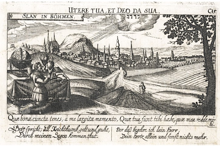 Slaný, Meissner, mědiryt, 1678