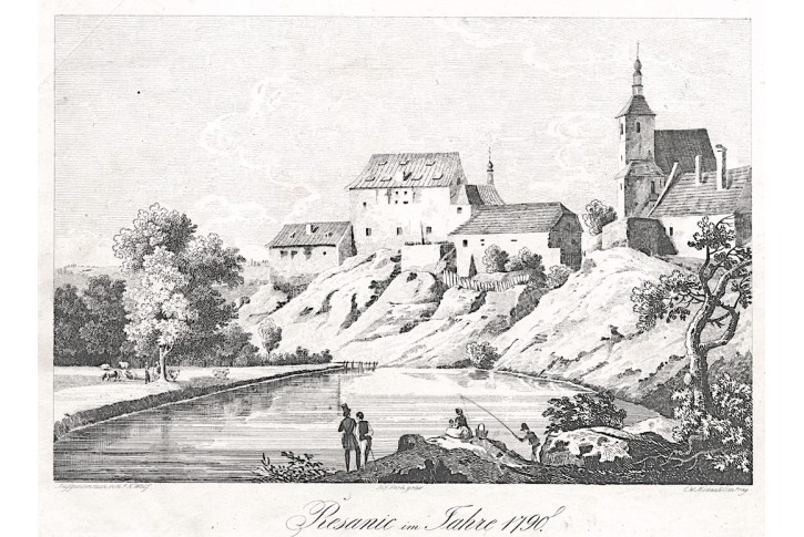 Řesanice, Heber , litografie, 1844