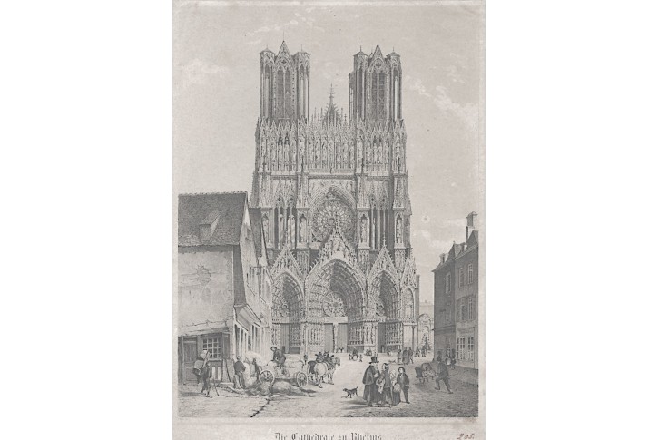 Reims, litografie, (1850)