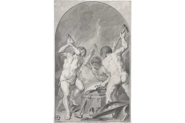 Kyklopové kováři, mědiryt , 1757