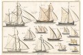 Lodě plachetnice, Diderot,  kolor. mědiryt , 1769
