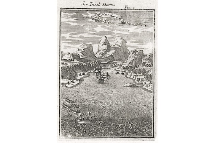 Horn,  Mallet, mědiryt, 1719