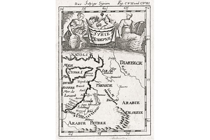 Sýrie II., Mallet, mědiryt, 1719