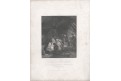 Klanění pastýřů dle Rembrandta, oceloryt, (1860)