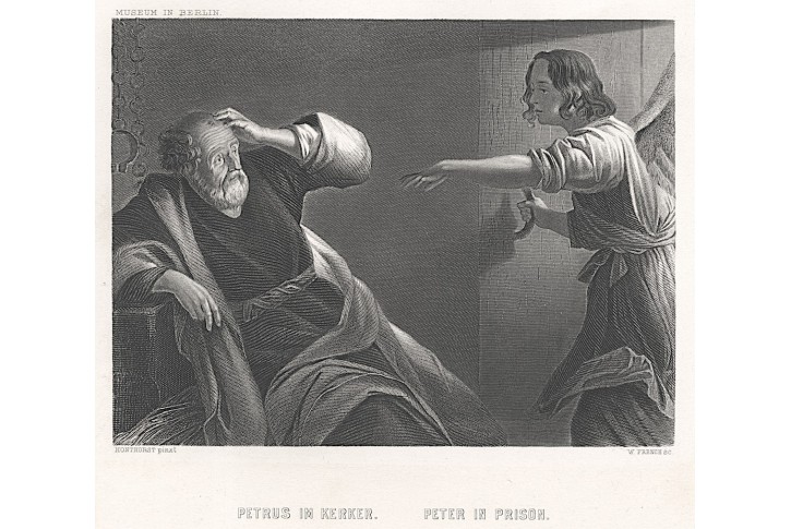 Petr v žaláři, Payne, oceloryt, 1850