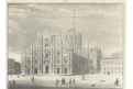Milano Duomo, litografie, (1840)
