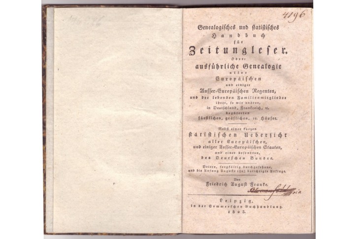 Genealogie der Regenten, Leipzig 1823