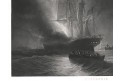 Námořní bitva požár, akvatinta, (1870)