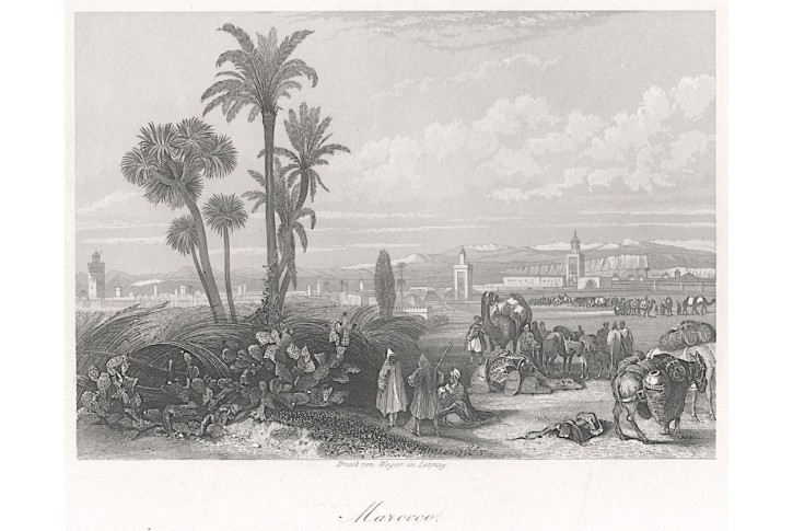 Maroko, oceloryt 1860