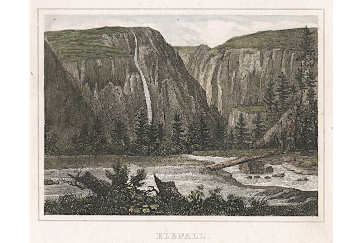 Labský vodopád, Kleine Universum, oceloryt, (1840)