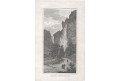 Staubach vodopád, Kleine Univ., oceloryt, 1844