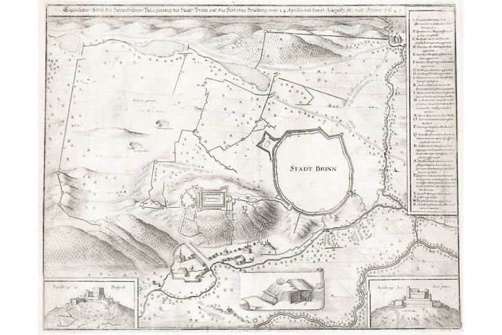 Brno obležení, Merian M.,  mědiryt 1651
