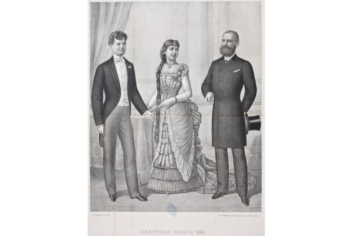 Moda, litografie, 1885