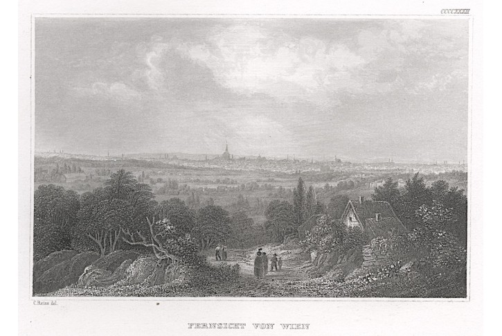 Wien Fernsicht , Meyer, oceloryt, 1850