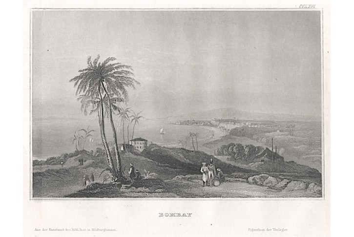 Bombay, Meyer, oceloryt, 1850