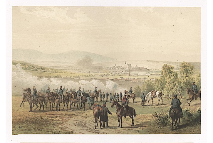 Hradec králové ostřelování, Curland, litogr. 1867