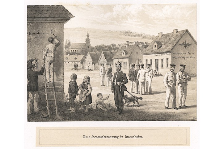 Drasenhofen, Curland, litografie 1867