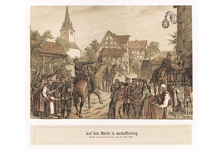 Aschaffenburg, Curland, litografie 1867