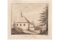 Krupka Sv. Wolfgang Teplice, kresba tuší, (1830)