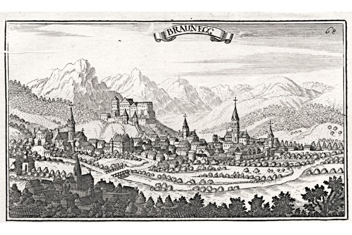Bruneck - Braunegg, Beer, mědiryt, 1703