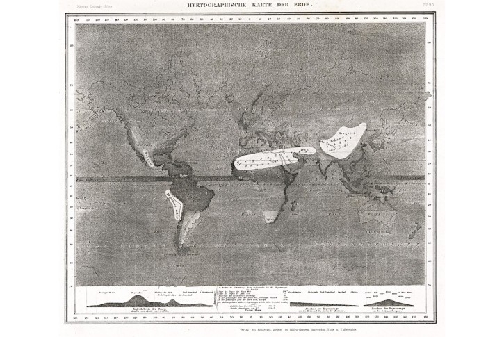 Hyetographische Karte, Meyer, oceloryt, 1849
