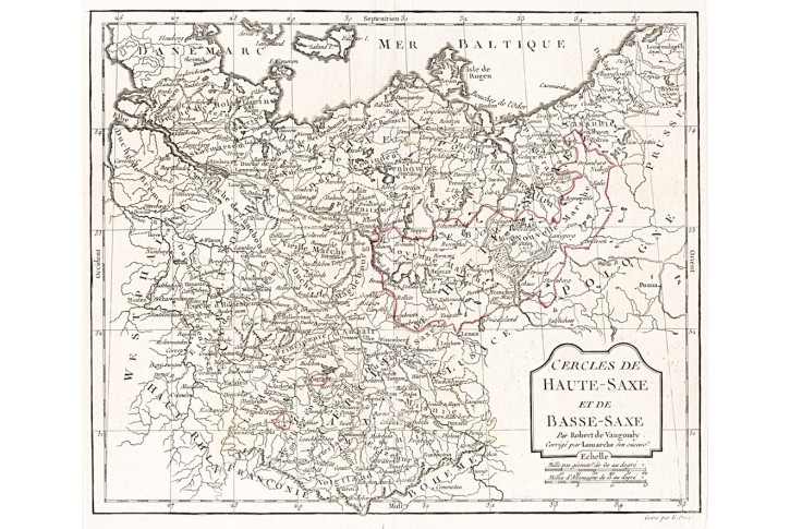 Vaugondy - Delamarche : Saxe, mědiryt 1806