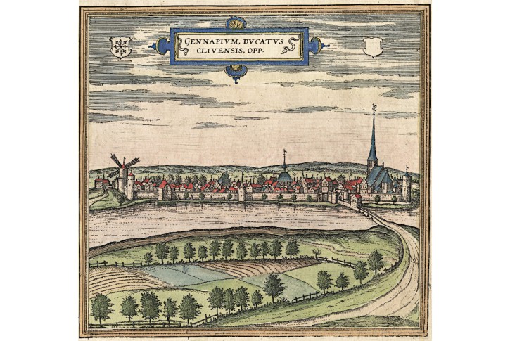 Gennep, Braun Hogenberg, kolor. mědiryt,1575